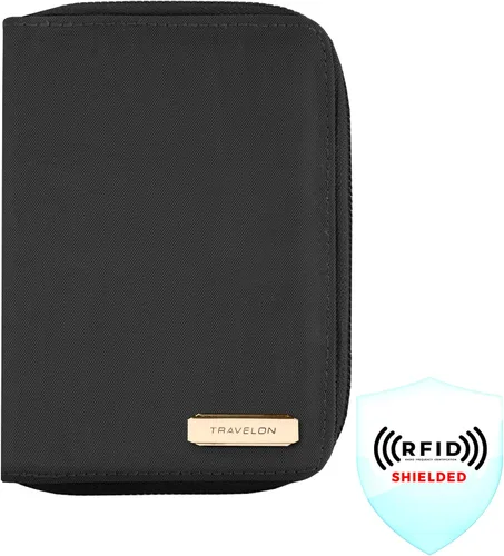 Miniatura 2 de Travelon Cartera con Cremallera para Pasaporte con Bloqueo RFID Cartera para Pasaporte, Negro