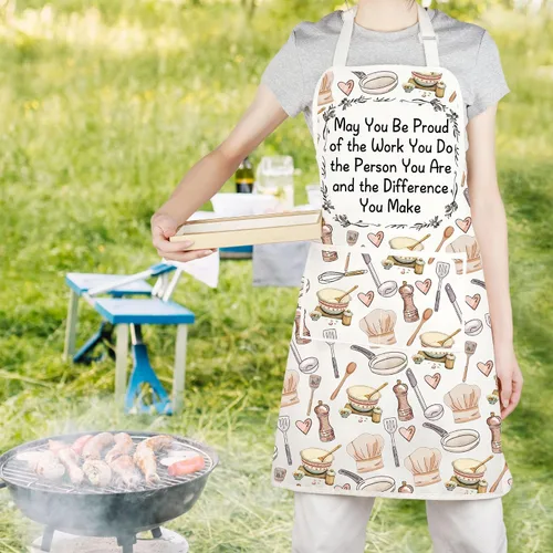 Miniatura 6 de TOBGBE Regalos de chef para hornear inspiradores, amantes de los cocineros, correa ajustable para el cuello, delantal, ideas de regalo culinario