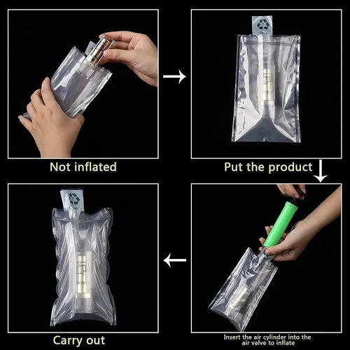 Miniatura 4 de Miupoo Bolsas de aire de embalaje, bolsa protectora de embalaje de aire inflable de plástico transparente con cojín de bomba gratis, bolsa