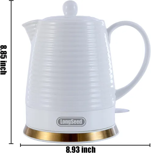 Miniatura 8 de Hervidor Eléctrico de Cerámica de 1.2 litros con Infusor y Juego de Tazas, Tetera para Hervir Agua, Protección Contra Hervir en Seco con Apagado