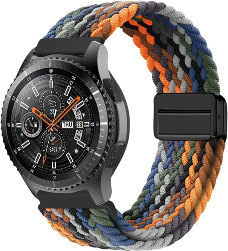 Miniatura 2 de Compatible con Galaxy Watch 1.811 in/Galaxy Watch 3 1.772 in/Gear S3 Frontier Classic Band Nylon trenzado elástico elástico Solo Loop Correa
