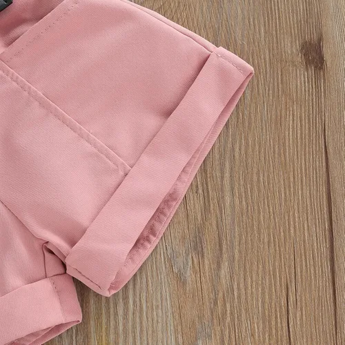 Miniatura 131 de TheFound Trajes de verano para niñas pequeñas, sin mangas, de punto acanalado, halter, pantalones cortos, ropa para recién nacidos, conjunto de 3
