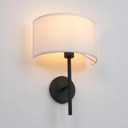 Yosoan Aplique de pared de tela para interiores, lámpara de pared de mesita de noche, vintage, industrial, cableado, latón, bohemio, semicircular