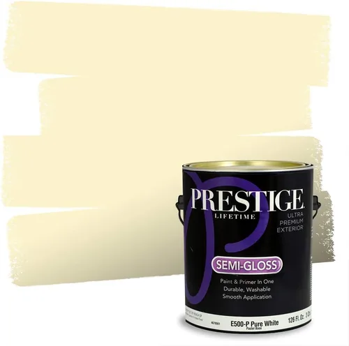 Miniatura 253 de PRESTIGE Pinturas Pintura Exterior e Imprimación En Uno, 1 Galón, Satinado, Pareja Comparable de Benjamin Moore* Amarillo* 320BM-PCM