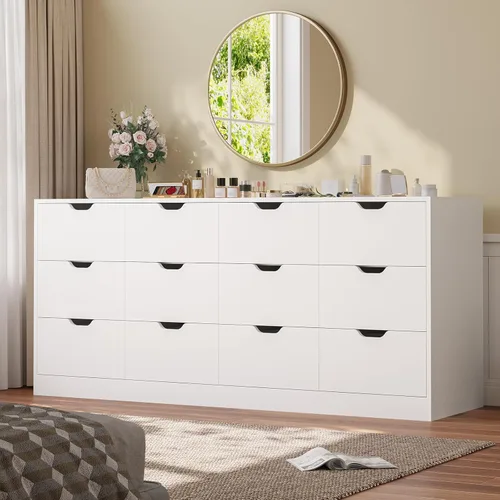 Miniatura 18 de HAUOMS Cómoda alta de 5 cajones, cómoda moderna negra para dormitorio, vestidor de armario con cajones para sala de estar, entrada, pasillo Negro