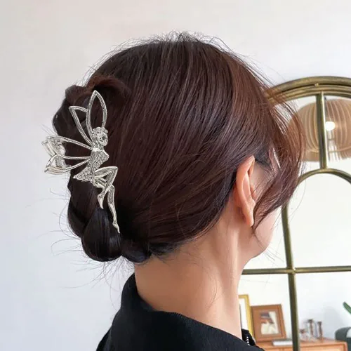 Miniatura 4 de Accesorios para el cabello plateado con diamantes de imitación de hada: horquillas de cristal de elfo, clips de metal y pasadores para niñas