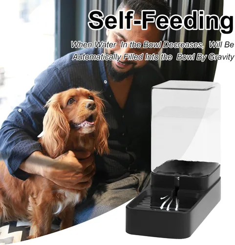 Miniatura 6 de Comedero automático para gatos y dispensador de agua en juego con cuenco de comida para mascotas, bebedero por gravedad y alimentador de comida