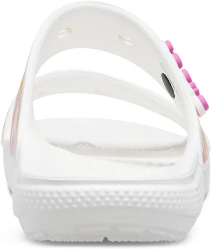 Miniatura 6 de Crocs - Sandalias clásicas de dos tiras para adultos, Multicolor / blanco , 15 Women/13 Men
