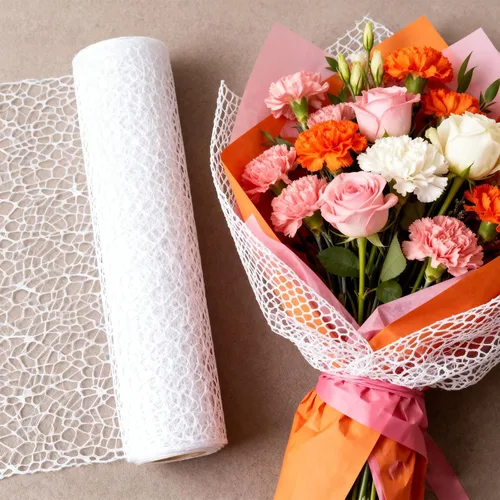 Miniatura 6 de KEPYDRMTF Papel Coreano para Flores de 42cm*5Yardas, Papel de Regalo Coreano Negro, Papel de Regalo Floral de Malla de Perla (Negro)