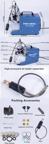 Miniatura 8 de Bomba eléctrica del PWP de la refrigeración por agua 1.8Kw 110V 30Mpa del compresor de aire para el coche, Lorry, camión