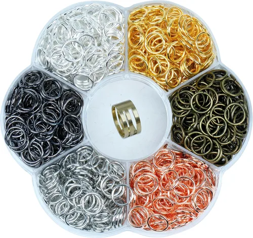 Miniatura 7 de YAKA 12000 piezas de 0.118 in, caja de 6 colores, anillo de salto abierto, llavero de joyería para accesorios de fabricación de joyas, 1 herramienta