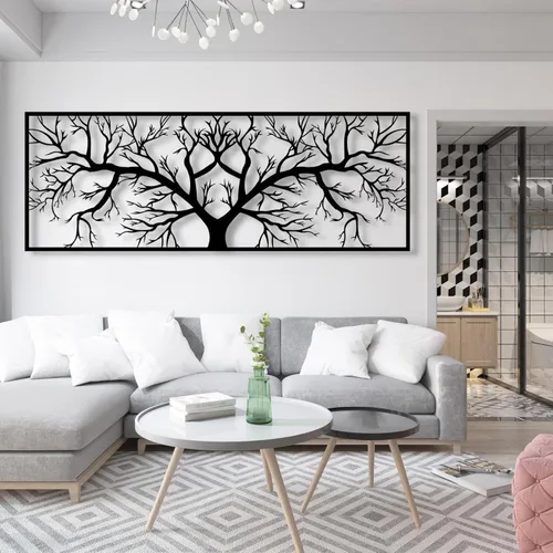 Miniatura 2 de Arte de pared de metal árbol de la vida, arte de pared de árbol de la vida, decoración de pared de ramas de árbol, colgante de pared de metal