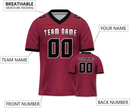 Miniatura 2 de Custom Plain Football Jersey Men Women Youth Kid StitchedPrinted Personalized Team Name Number Fan Apparel S-7XL