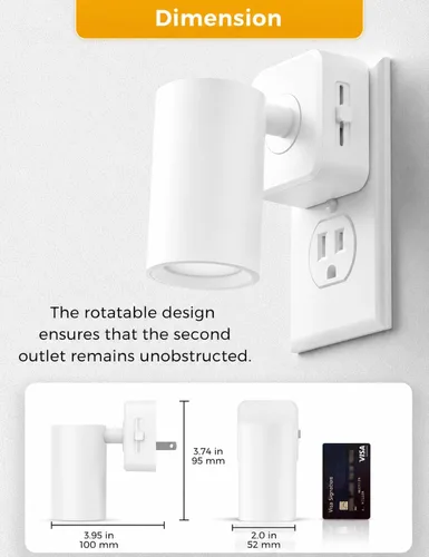 Miniatura 7 de L LOHAS LED Luces nocturnas enchufables a la pared, [paquete de 2] focos de pared para interiores con sensor de luz, luces nocturnas ámbar
