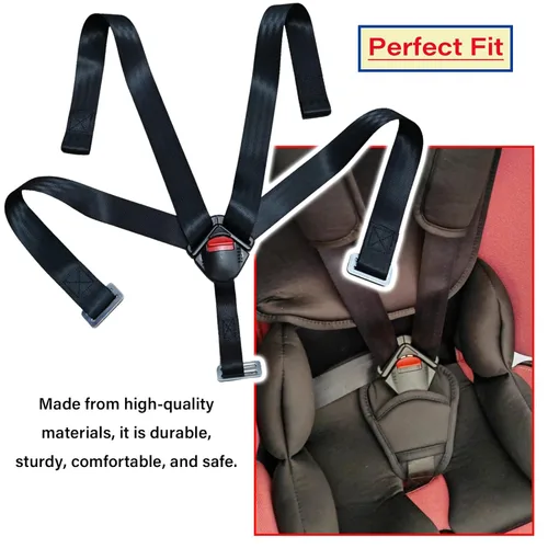 Miniatura 5 de Arnés universal de 5 puntos para el pecho del asiento del bebé con hebilla de bloqueo, correas ajustables de repuesto para silla alta de bebé