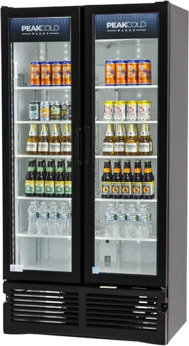 PEAKCOLD PLUS - Refrigerador y refrigerador vertical comercial de 2 puertas, 25.7 pies cúbicos Blanco interior