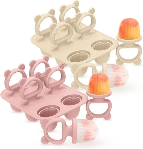 Moldes de silicona para paletas – Máquina de paletas sin BPA con palitos, moldes reutilizables para congelador para helados caseros y golosinas