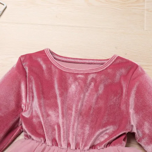 Miniatura 29 de IDOPIP Vestido tutú de terciopelo para niñas pequeñas, vestido de manga larga para princesa, Navidad, cumpleaños, fiesta, boda, vestidos de otoño e