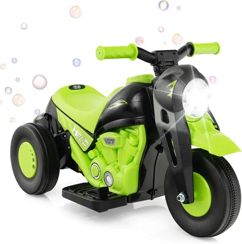 Miniatura 13 de Honey Joy Motocicleta de juguete, motocicleta para niños pequeños de 6 V con burbujas, luz LED, música, pedal de pie, adelante/atrás, motocicleta