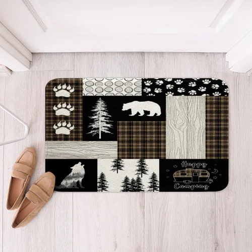 Miniatura 33 de Highland - Alfombra de baño de vaca para regalo de vaqueros, alfombra de baño de granja occidental de 20 x 32 pulgadas, tapete de baño de animales