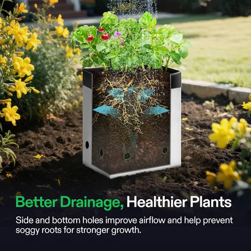 Miniatura 3 de VIVOSUN Paquete de 50 bolsas de cultivo de 1 galón para plantas, contenedores de película de panda en blanco y negro, bolsa de plástico gruesa