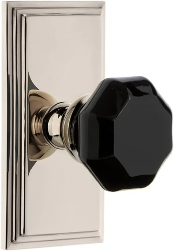 Miniatura 5 de Grandeur Hardware 850771 Carre' Roseta con pomo Lyon Privacidad, Tamaño del fondo: 2.375", Estaño antiguo