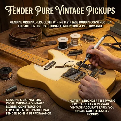 Miniatura 5 de Paquete de pastillas Fender Pure Vintage '64 Telecaster con cable de instrumento Paquete con cable