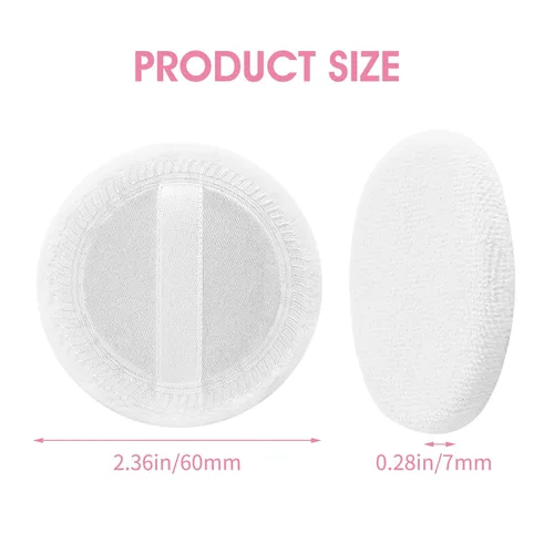 Miniatura 4 de WLLHYF 12 unidades de polvo de maquillaje de algodón rosa, soplos de polvo redondos para maquillaje facial en polvo de terciopelo para polvo suelto