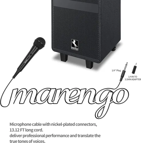 Miniatura 10 de Marengo Micrófono de Mano con Cable, Micrófono Vocal Dinámico Cardioide con Cable de 13 pies e Interruptor de Encendido/Apagado, Idealmente Adecuado