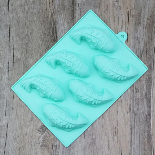 Miniatura 3 de Juego de moldes para tartas, 2 moldes para hornear peces de carpa, para bricolaje, velas, sopa, epoxi, kit de decoración de pasteles