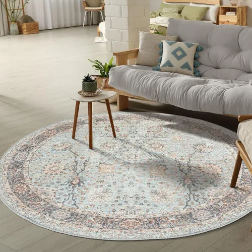 Miniatura 64 de GLN Rugs Traditional Collection - Alfombra de felpilla lavable a máquina, tradicional, antideslizante, alfombra de felpilla de pelo bajo, para sala