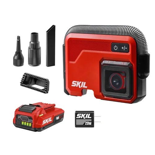 SKIL Aspiradora sin escobillas delgada de 20 V, kit que incluye batería de 2.0 Ah y cargador USB-C - VA1200D-10
