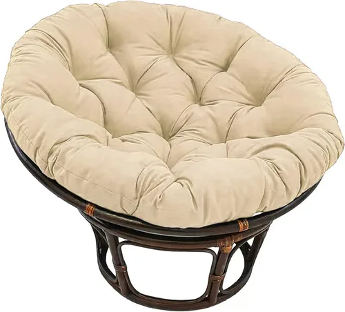 Miniatura 13 de HUHJYUGE Cojín de asiento para cesta colgante de 16 x 16 pulgadas, cojín para silla de columpio suave, cojín redondo para silla de huevo colgante