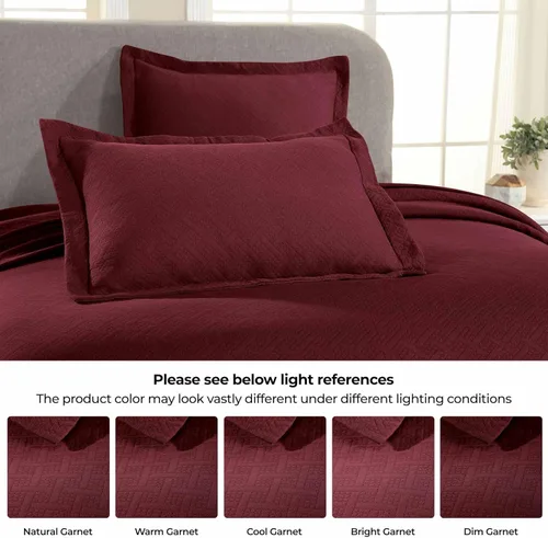 Miniatura 7 de Superior Colcha de Tejido de Cesta 100% Algodón con Fundas, Ropa de Cama Jacquard Matelassé de Algodón Premium para Todas las Estaciones, Cesta