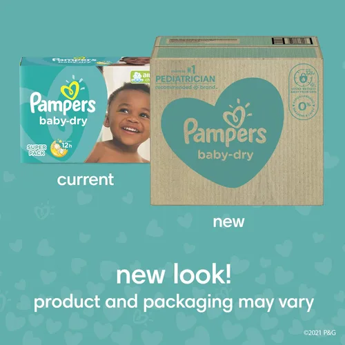 Miniatura 2 de PAMPERS - Pañales desechables Baby Dry talla 5 por 164 unidades; suministro para un mes que incluye 6 paquetes con tapa de toallitas para bebé por