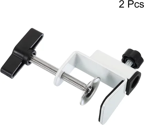 Miniatura 3 de PATIKIL Abrazadera de escritorio de 0.49 pulgadas de diámetro. Abrazadera de escritorio, base universal de abrazadera en C con tornillo ajustable