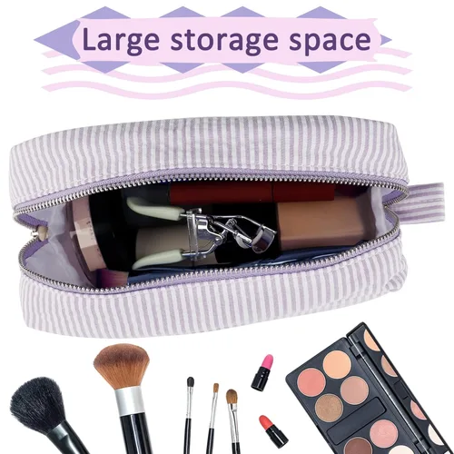 Miniatura 4 de GFU Bolsa de maquillaje grande con cremallera de viaje, organizador de artículos de tocador para mujeres y niñas