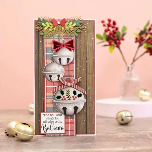 Miniatura 12 de Lapoo Troquel de corte de metal de Navidad para álbumes de recortes, fondos 3D, troqueles de corte de marco, decoración de álbum de bricolaje