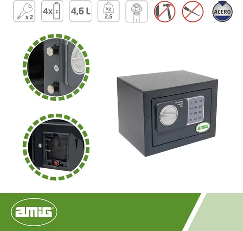 Miniatura 4 de Amig - Caja fuerte con código - Caja fuerte superpuesta - Acero - Pequeño camuflaje - Ideal para el hogar - Protección del dinero y joyas de valor