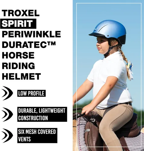 Miniatura 2 de Troxel Spirit - Casco de equitación de cobertura completa, diseño ajustable de perfil bajo, equipo de equitación de seguridad Bígaro Duratec