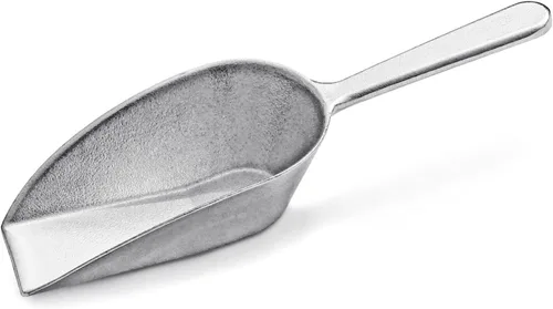 Miniatura 14 de New Star Foodservice 34622 Cuchara de utilidad de fondo plano de aluminio fundido, 1 oz, tamaño extra pequeño, plateado (solo lavado a mano)
