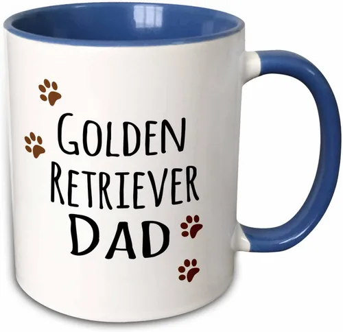 Miniatura 8 de 3dRose (mug_153915_4) Golden Retriever Dog Dad - Perro por raza - huellas marrones - amante de los perritos - amor orgulloso del dueño de mascotas