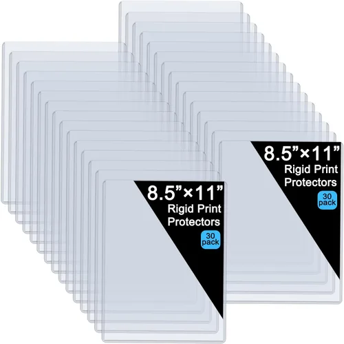 Miniatura 9 de 12 protectores de hojas de plástico duro de 8.5 x 11 pulgadas, protector de impresión rígido, fundas de papel impermeables transparentes, fundas 8.5