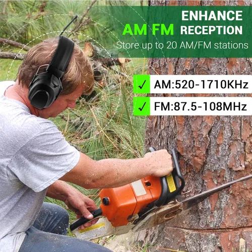 Miniatura 5 de AM FM Radio Headphones,25dB NRR Ear Protection with Bluetooth,Rechargeable Ear Muffs