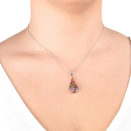 Miniatura 4 de Tienda Collection Sterling SilverGold Over Sterling Silver Pressed Flower Pendant Necklace