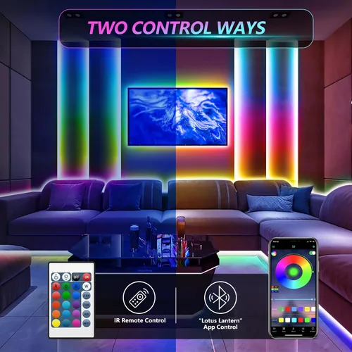 Miniatura 3 de Tira de luces LED, 150 luces LED RGB de 16.4 pies para TV de 32 a 75 pulgadas por detrás, sincronización de música, control de aplicación, tira LED