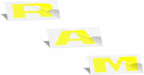 Reflective Concepts -Calcomanía superpuesta de emblema de rejilla RAM, color amarillo brillante