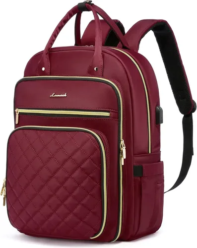 LOVEVOOK - Mochila para portátil para mujer, resistente al agua, mochila de trabajo y viaje, con monedero, elegante, mochila de negocios, mochila
