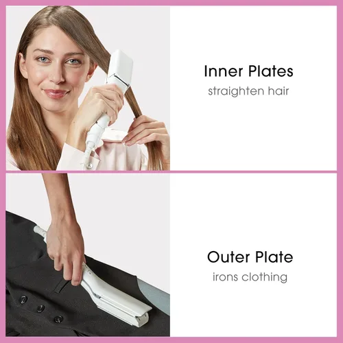 Miniatura 3 de Conair Mini plancha de viaje y plana 2 en 1 para ropa, alisadora de cabello