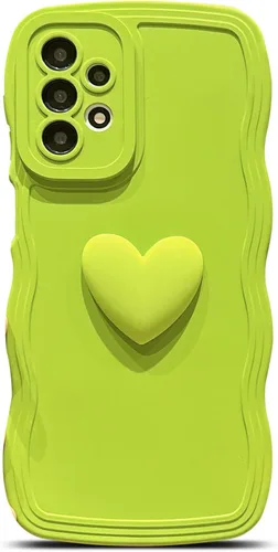 Miniatura 36 de Funda para Samsung Galaxy S22 para mujer, linda funda Kawaii 3D Love Heart color sólido rizado ondulado lente de cámara cubierta a prueba de golpes